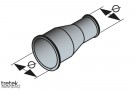 Reduksjon med flens i begge ender Ø D1 200 mm | til Ø D2 120 mm thumbnail